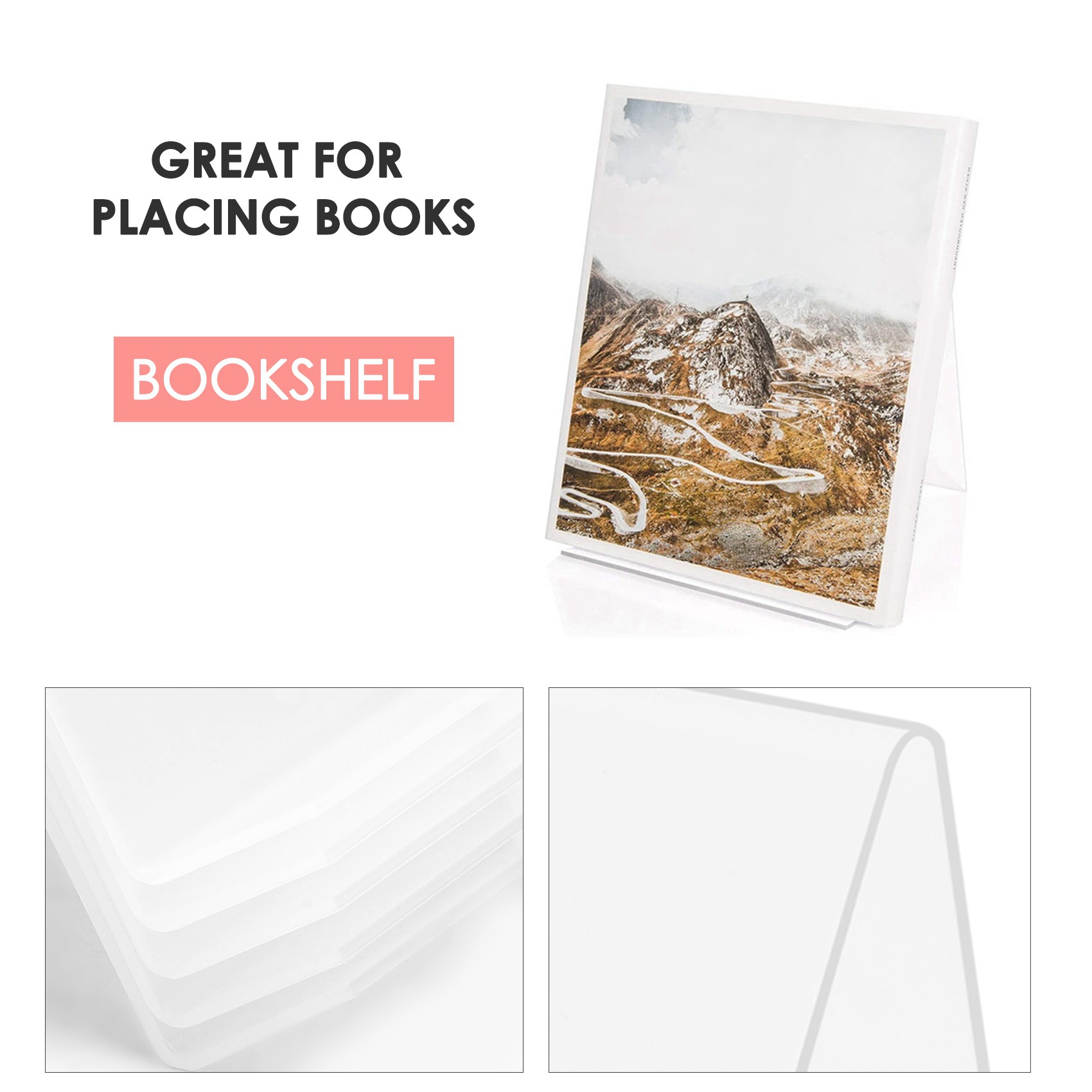 Clear Acrylic Book Stand Holder - Suporte de Livros em Acrílico COFA
