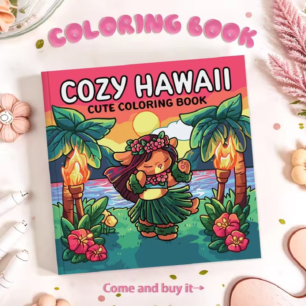 Adult Coloring Book Stress Relief - Livro de colorir adulto fofo Nawaii
