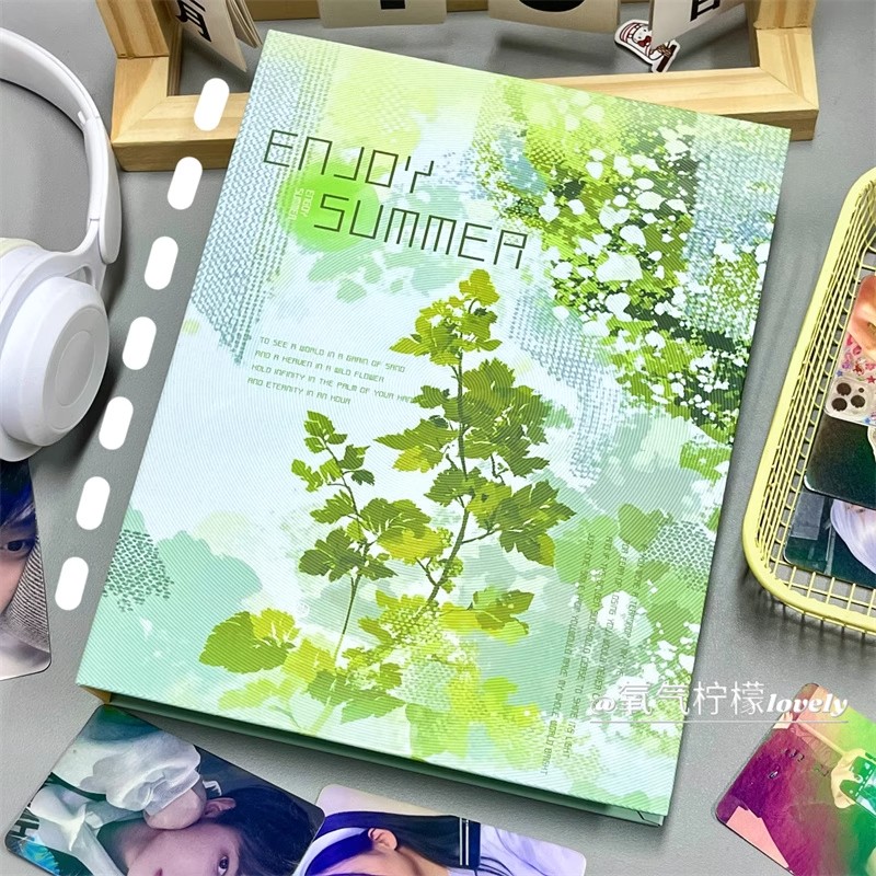 Kpop Photo Card Binder 3 Inch - Suporte de cartão fotográfico A5 verde