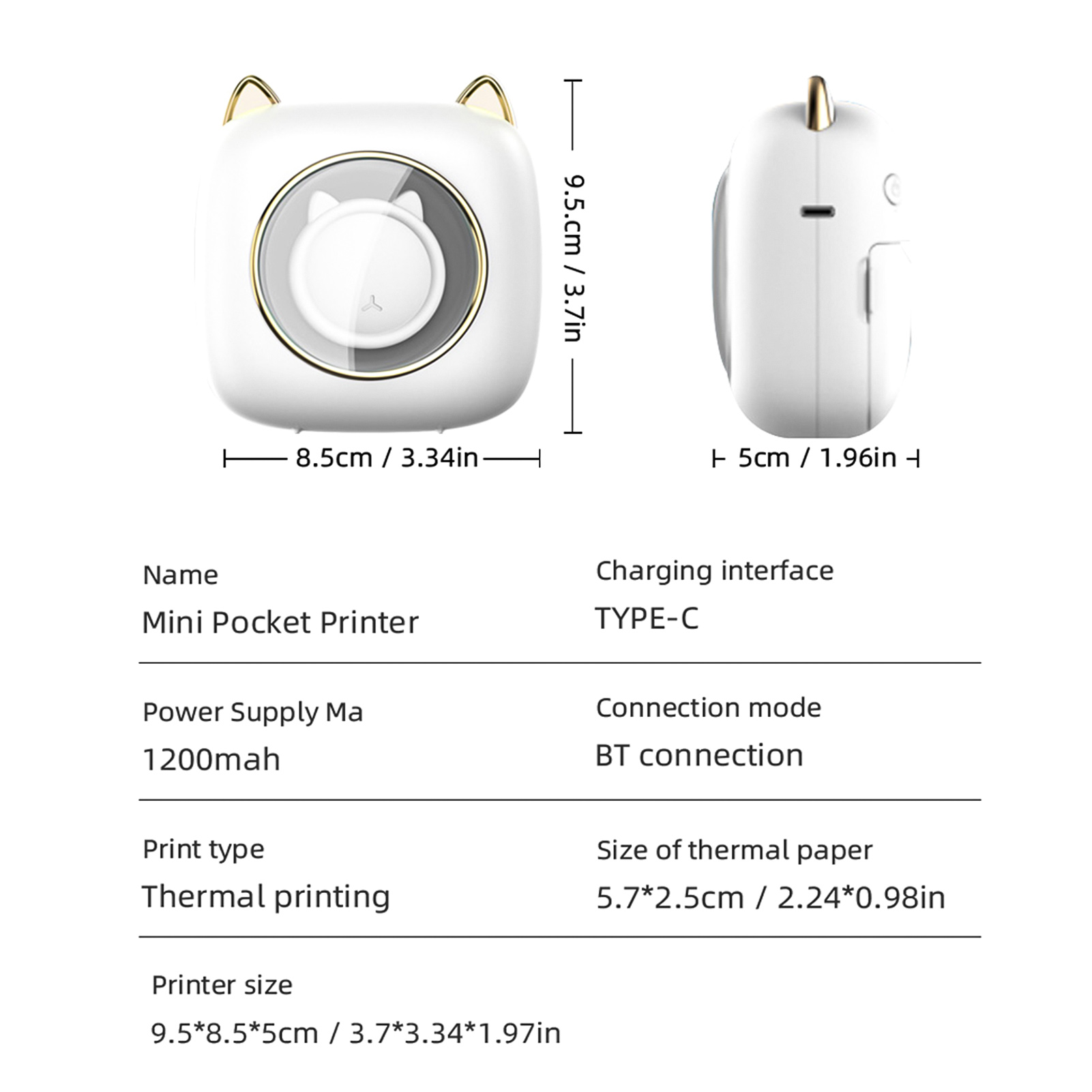 【Novo】C23 Máquina de Impressor - Mini Pocket Thermal Printer Paper Roll avaliação e preço
