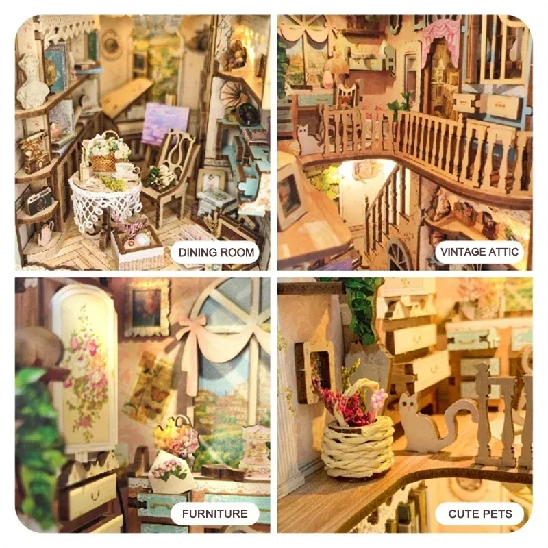 DIY de madeira pastoral diário - Diy Wooden Book Nook Kit Shelf Insert avaliação e preço