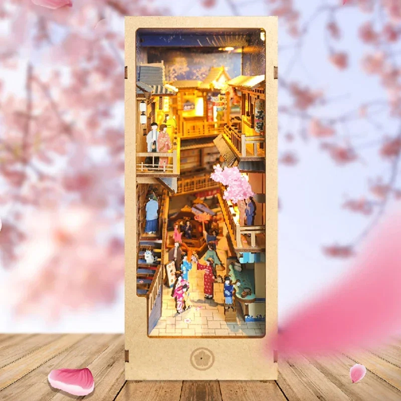 Japonês retro diy livro de mad - Diy Wooden Book Nook Kit Shelf Insert avaliação e preço